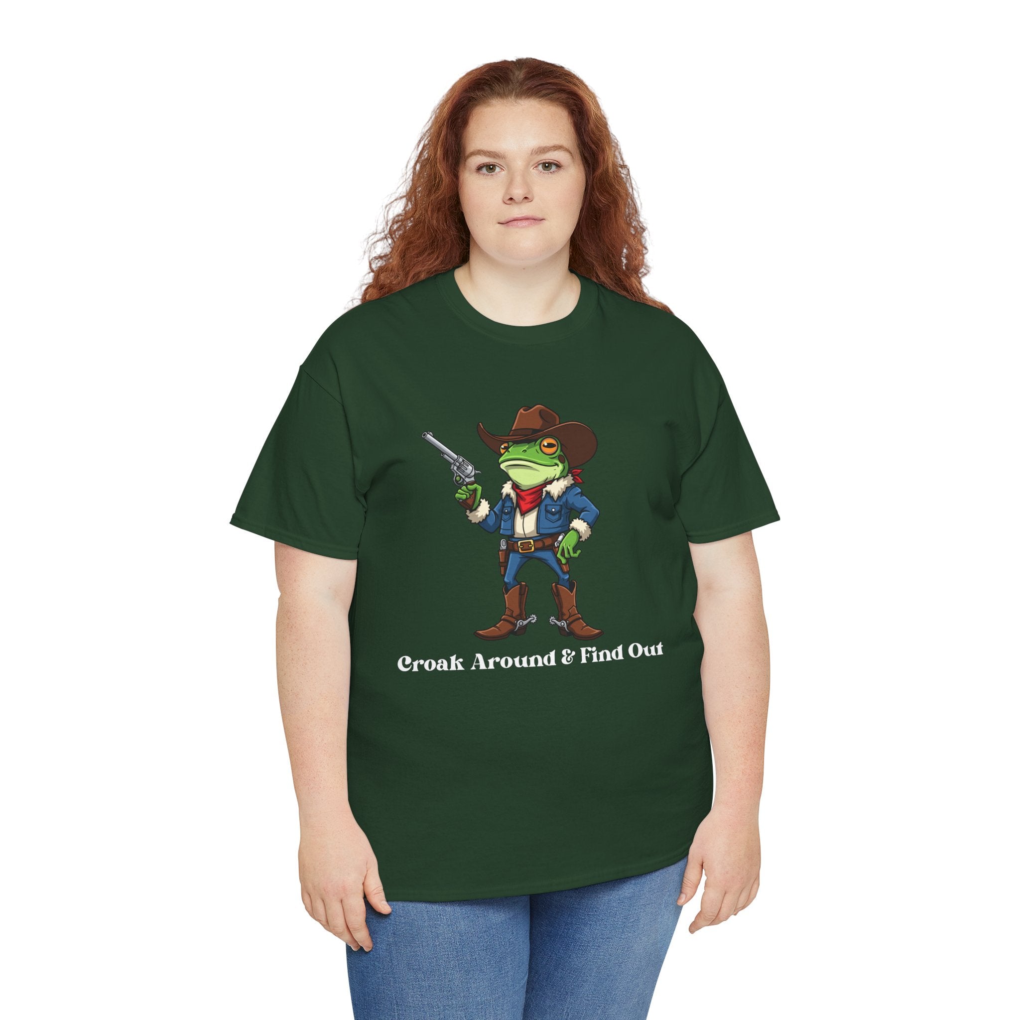 Cowboy Frog T-Shirt - "Croak Around & Find Out" Funny Western Graphic Tee