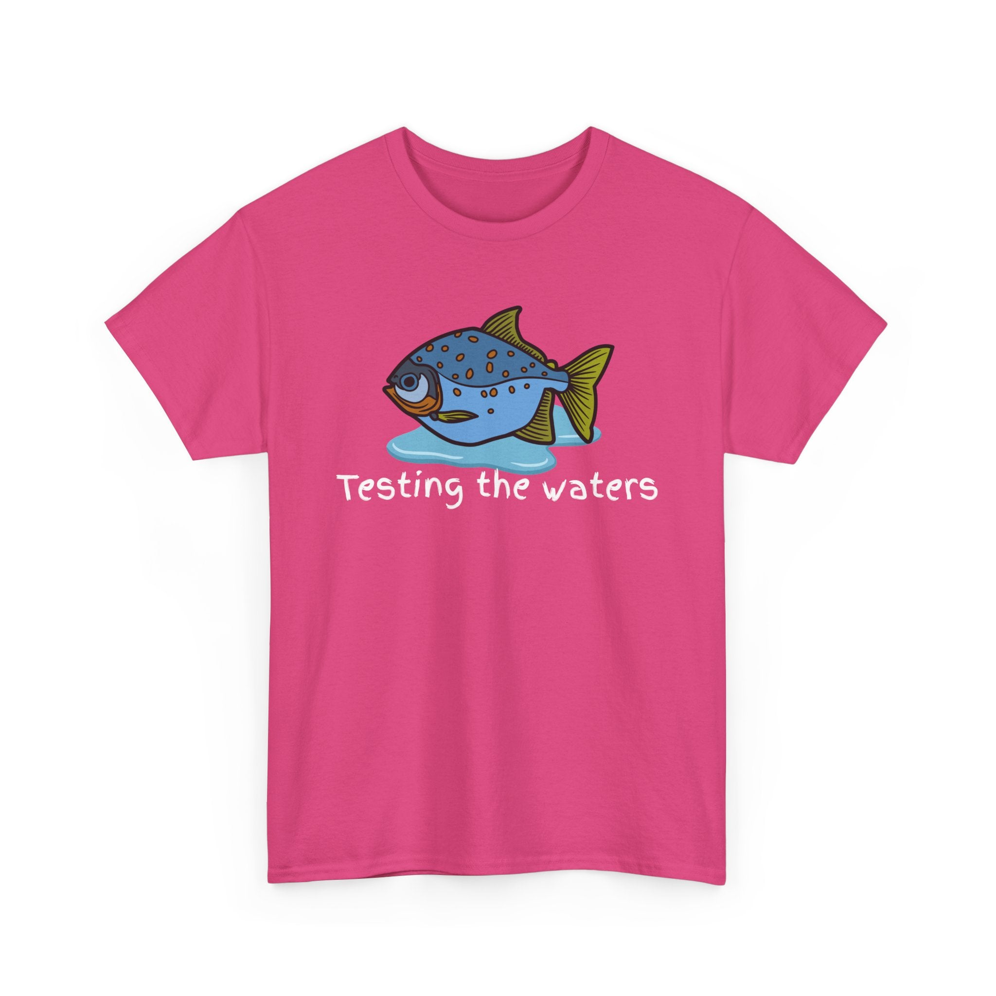 Fishing T‑Shirt — 'Testing the Waters' Blue Fish Tee