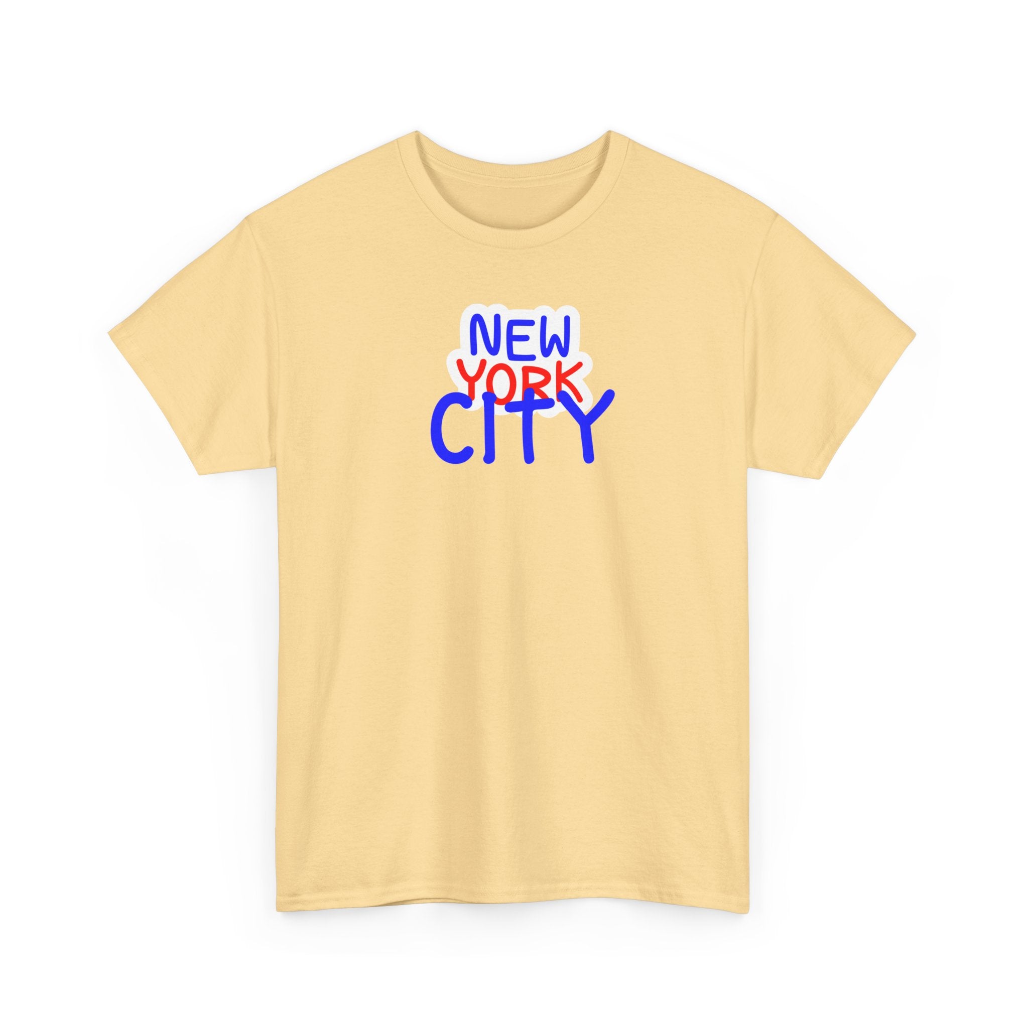 New York City Graphic Tee - Handwritten Red & Blue NYC T-Shirt