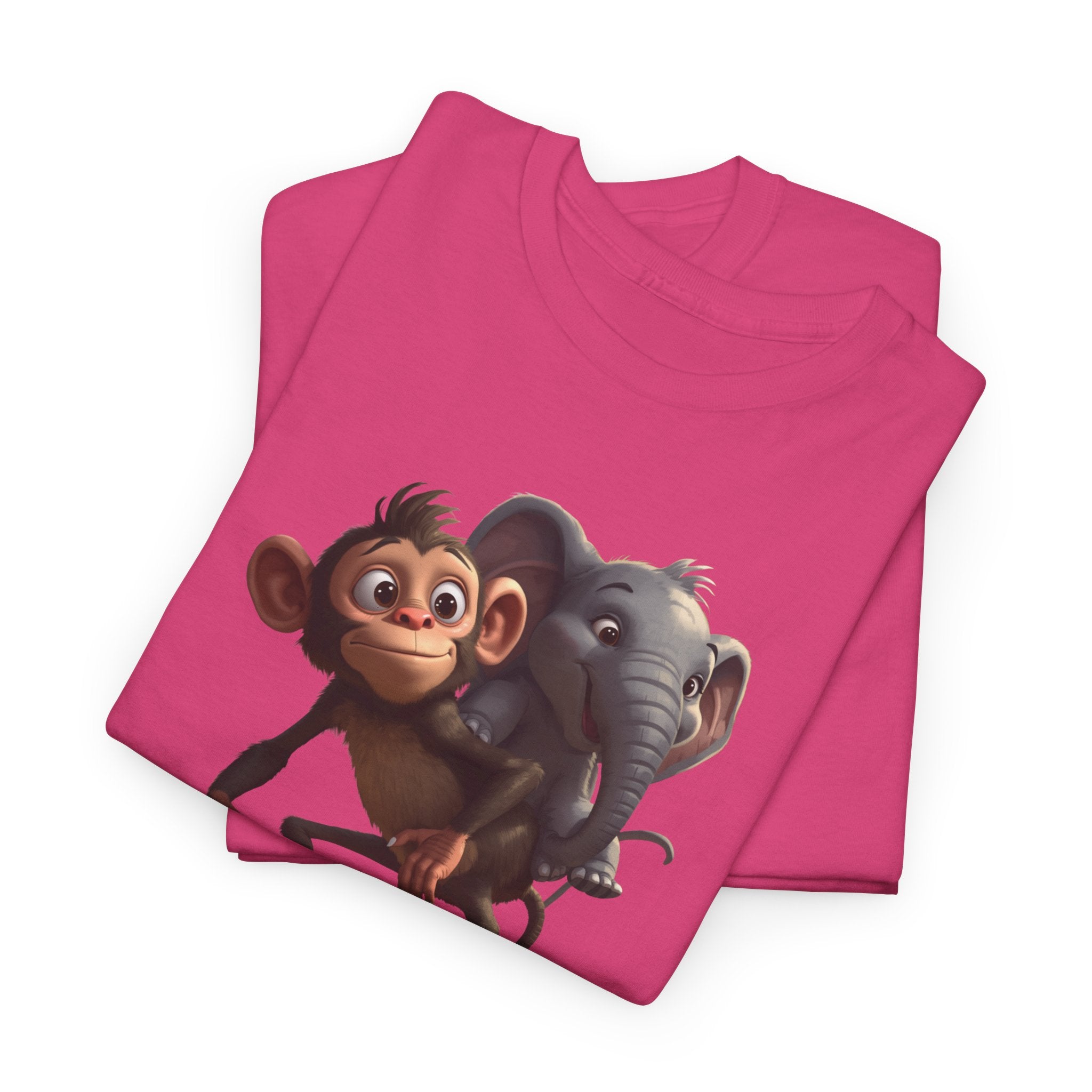 Monkey and Elephant 'Fair' Graphic Tee — Cute Animal Friendship T-Shirt