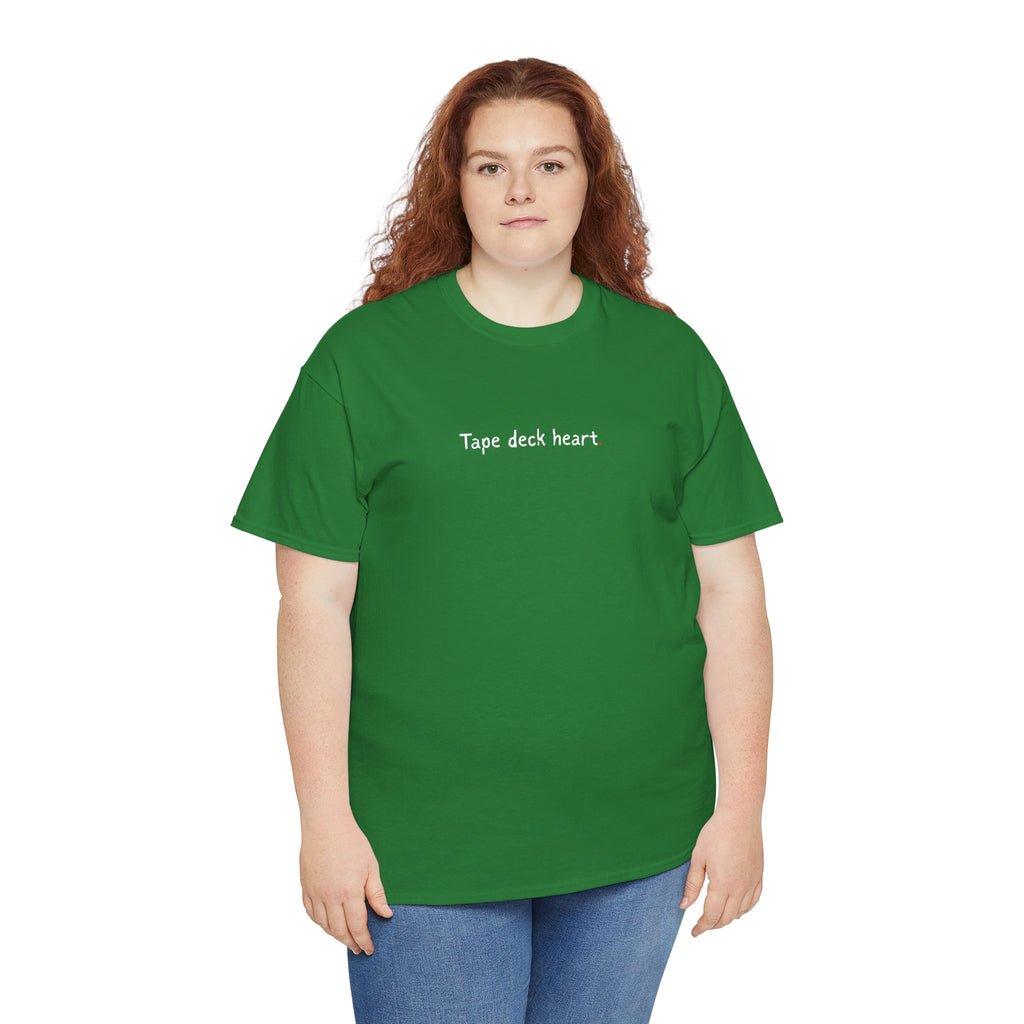 Tape Deck Heart T-Shirt — Minimal Retro Cassette Music Tee