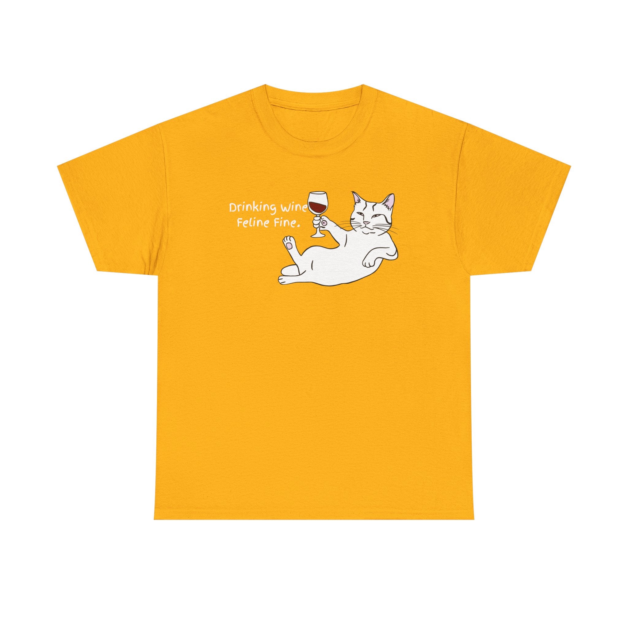 Drinking Wine, Feline Fine Cat Tee