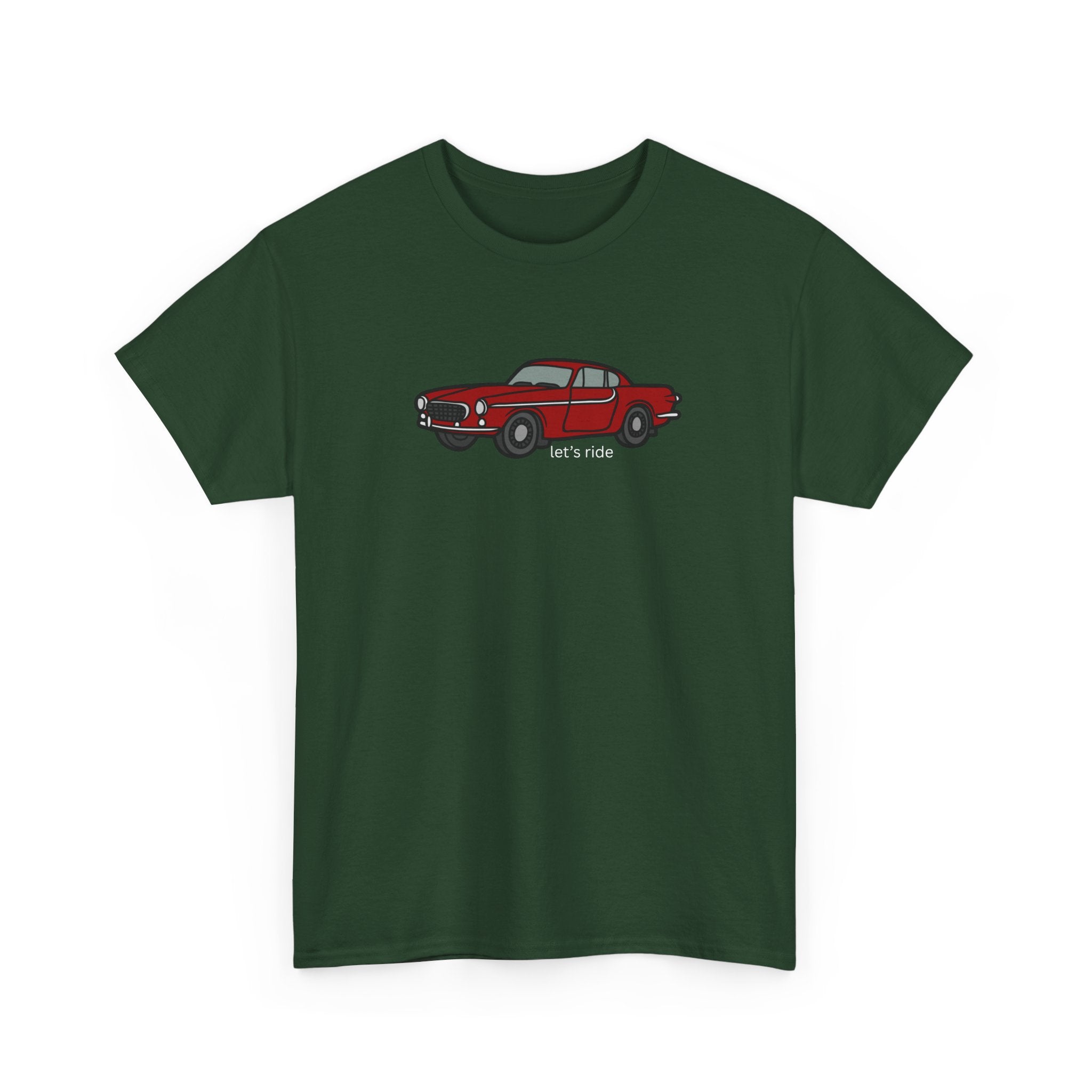 Classic Red Mustang Tee — "let's ride" Vintage Car T-Shirt