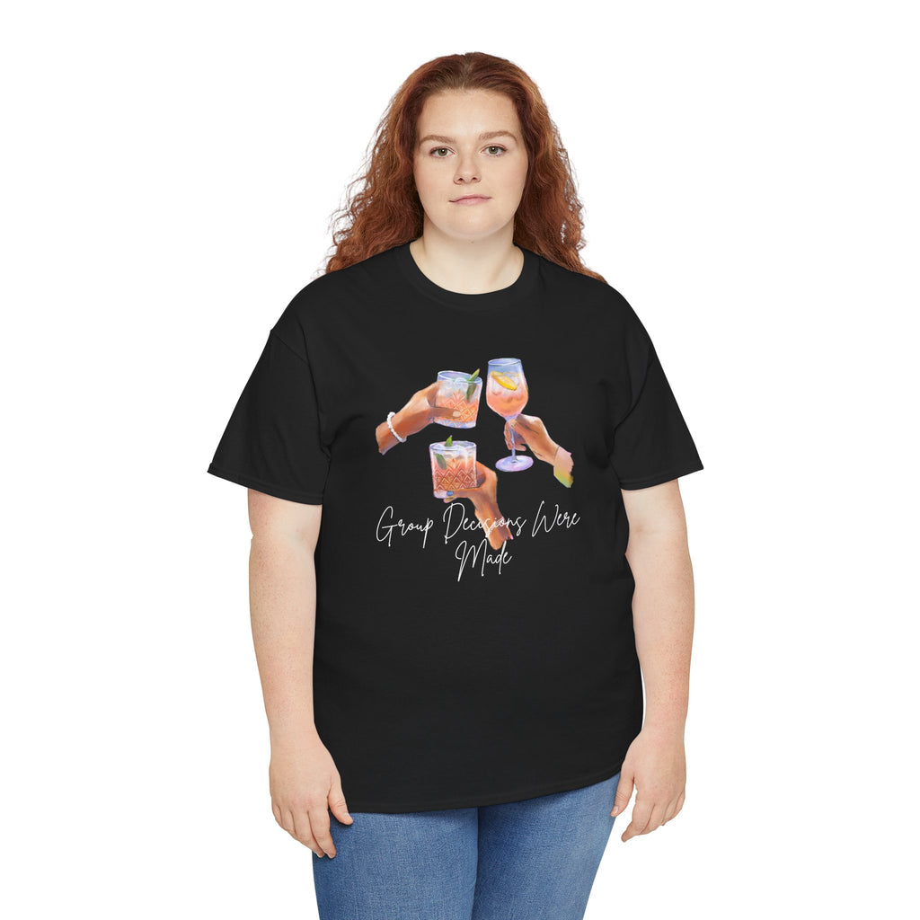 Cheers Wine T-Shirt — "Good Days Are Here" Toast Graphic Tee