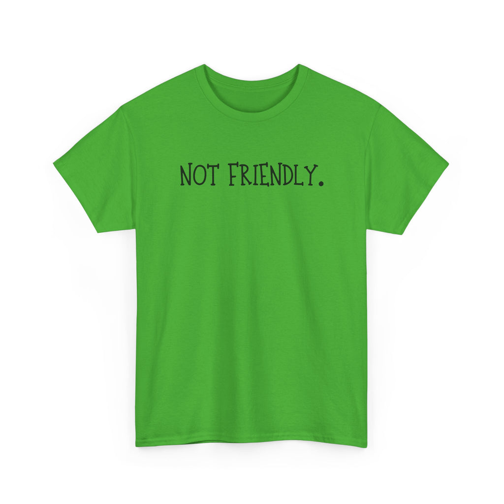 T-Shirt — "Not Friendly." Minimalist Statement Tee