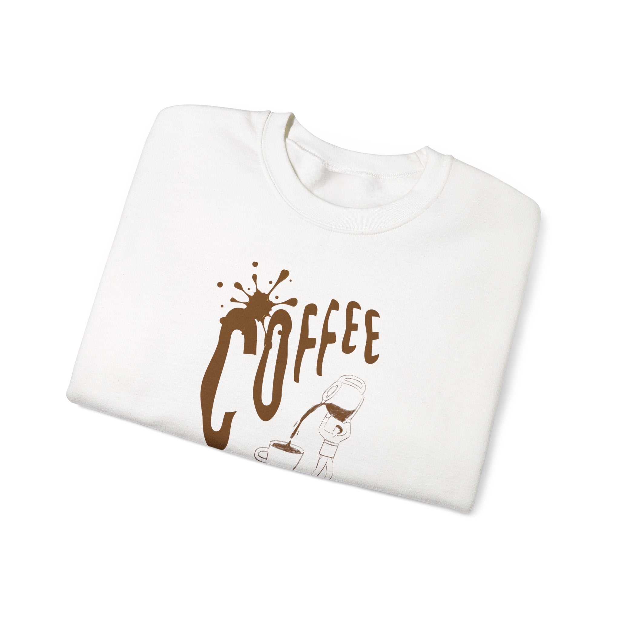 Coffee Lover Crewneck Sweatshirt — Retro Brown Coffee Graphic