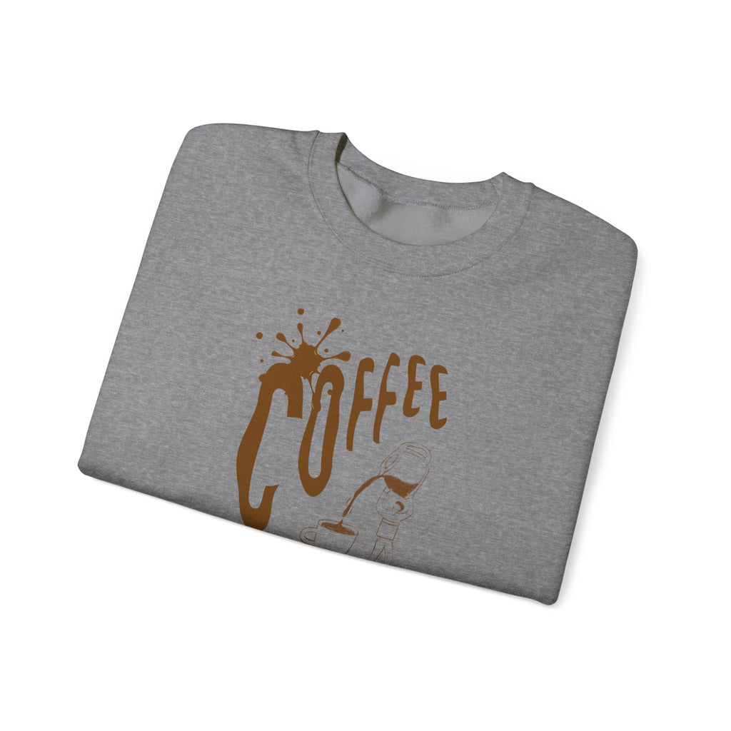 Coffee Lover Crewneck Sweatshirt — Retro Brown Coffee Graphic
