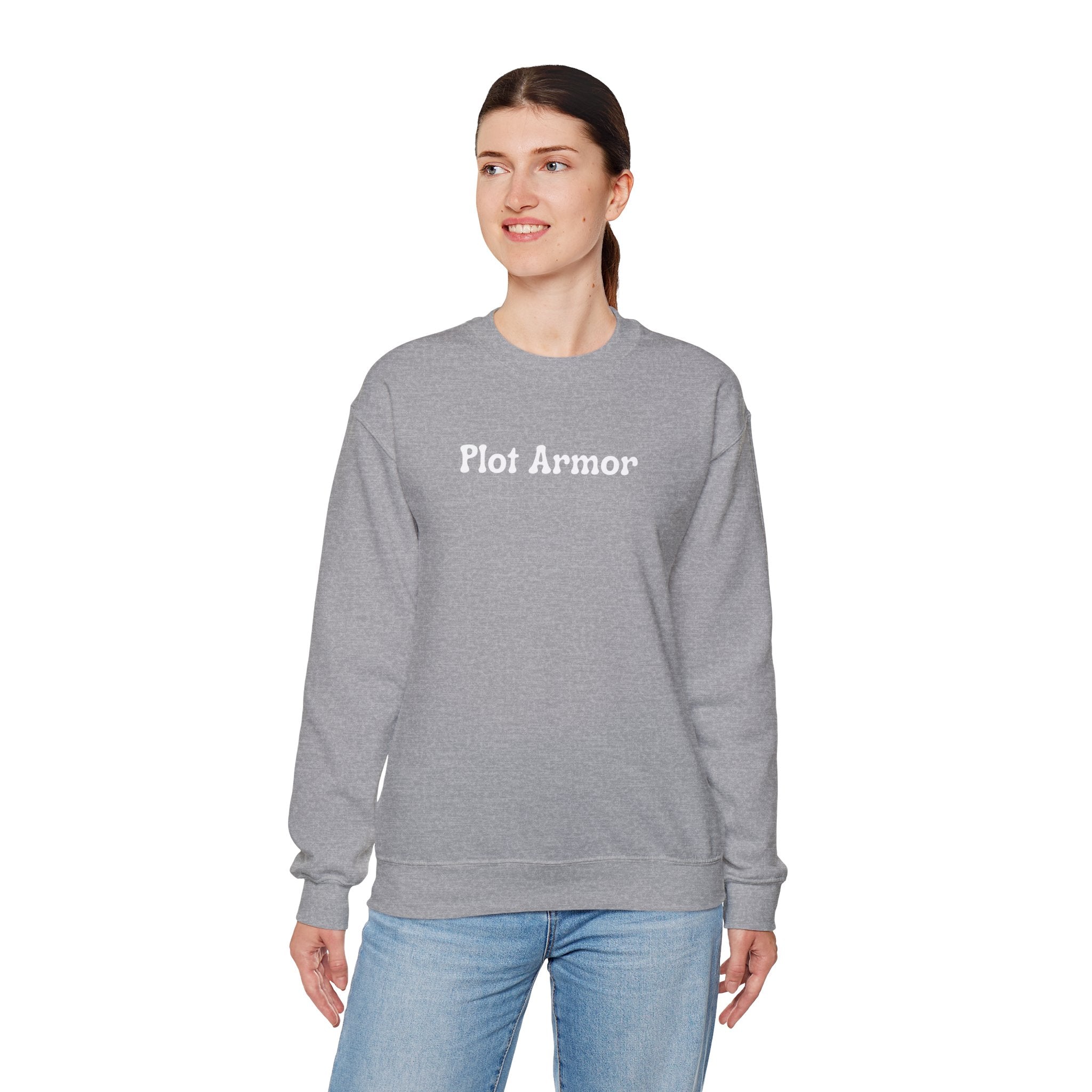 Plot Armor Sweatshirt — Funny Gamer RPG Crewneck for D&D & Roleplayers