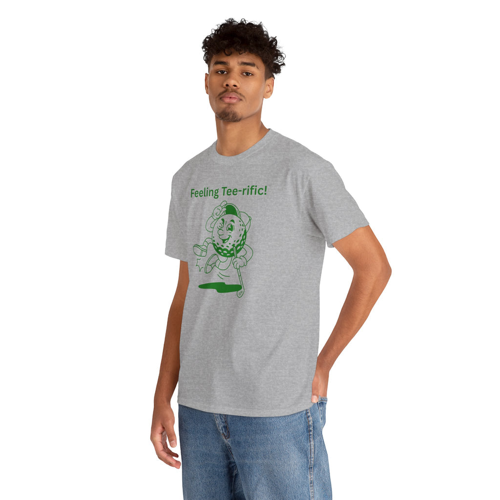 Golf Tee T-Shirt — "Feeling Tee-rific!" Vintage Golf Character Shirt