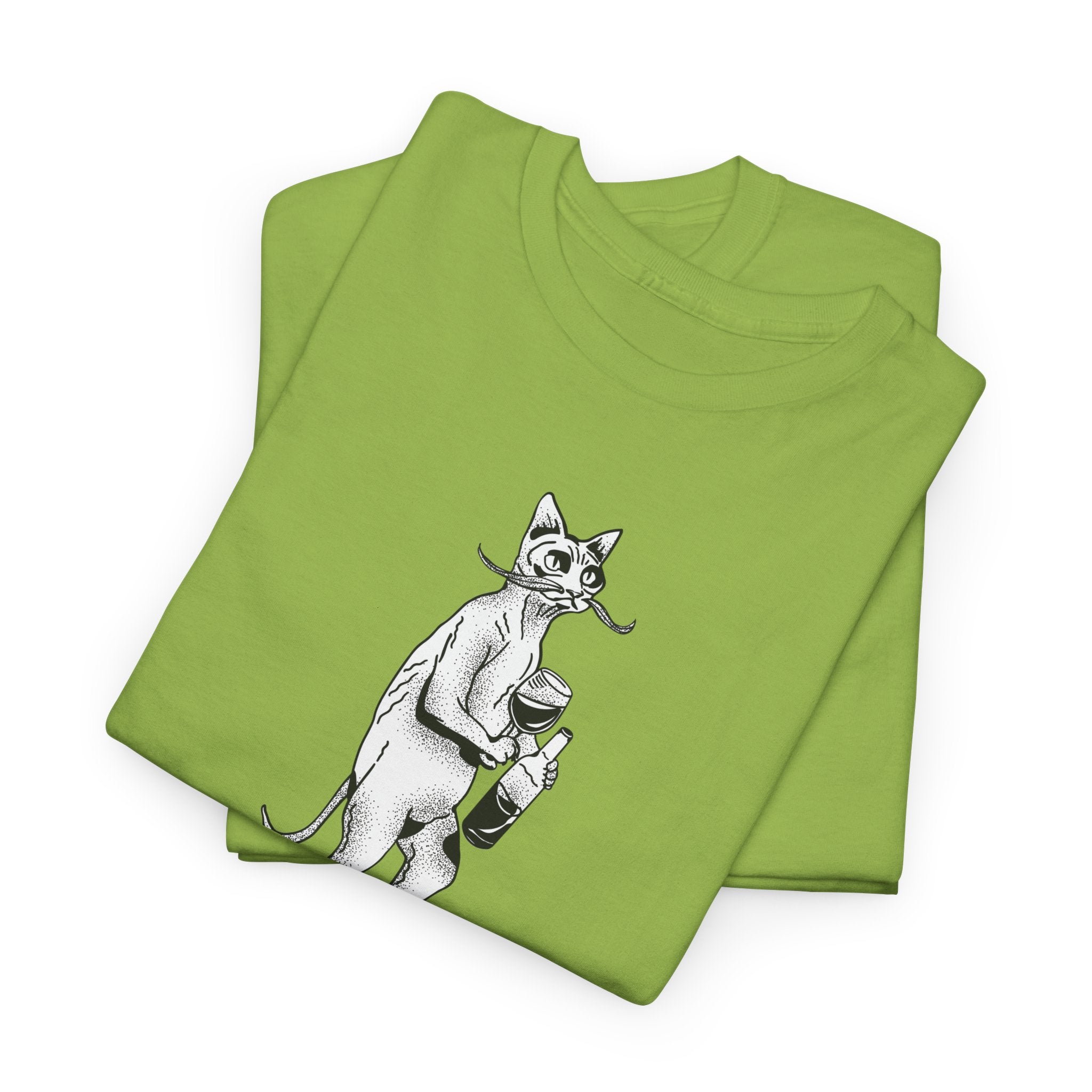 T-Shirt — 'Wine because adulting is so hard' Cat Wine Graphic Tee
