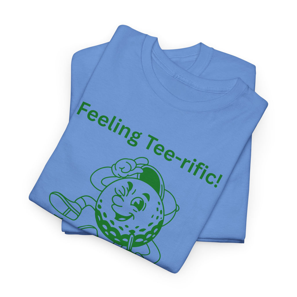 Golf Tee T-Shirt — "Feeling Tee-rific!" Vintage Golf Character Shirt