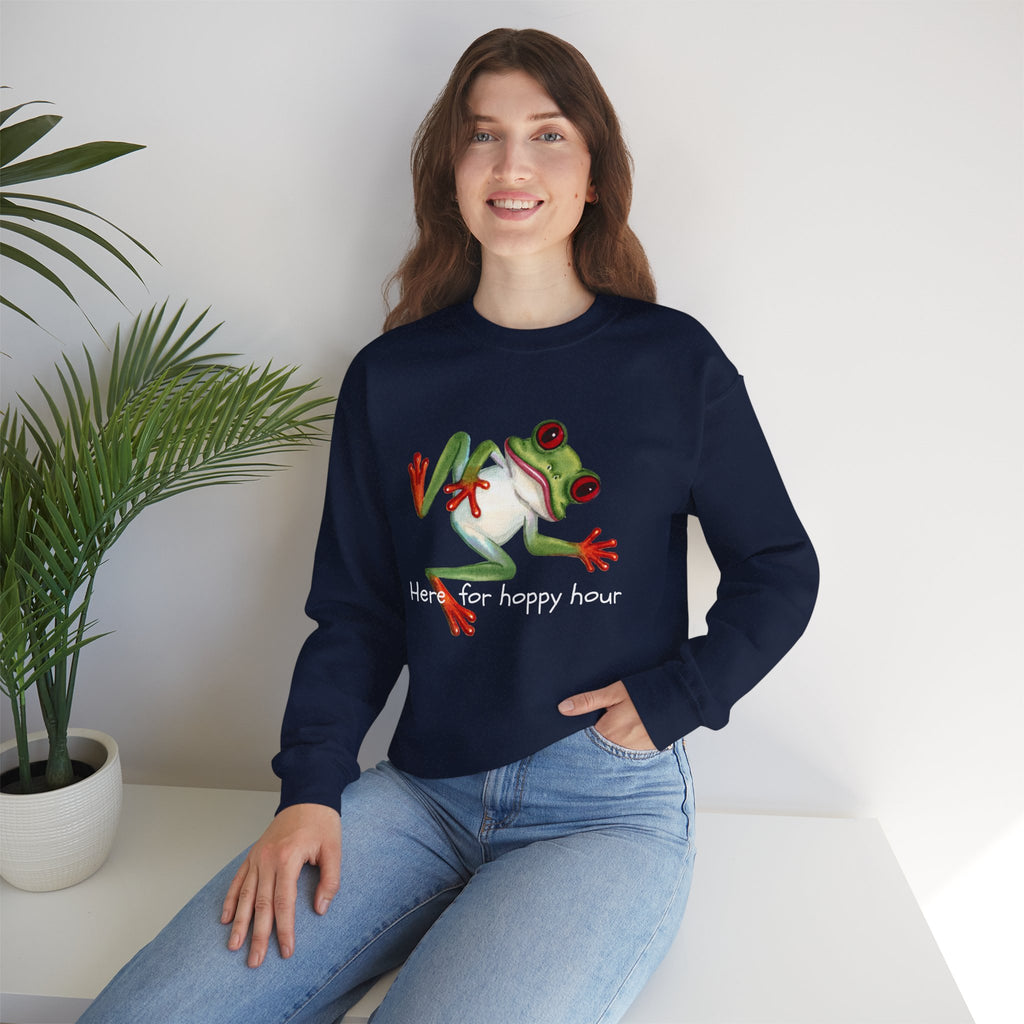 Frog 'Here for Hoppy Hour' Crewneck Sweatshirt