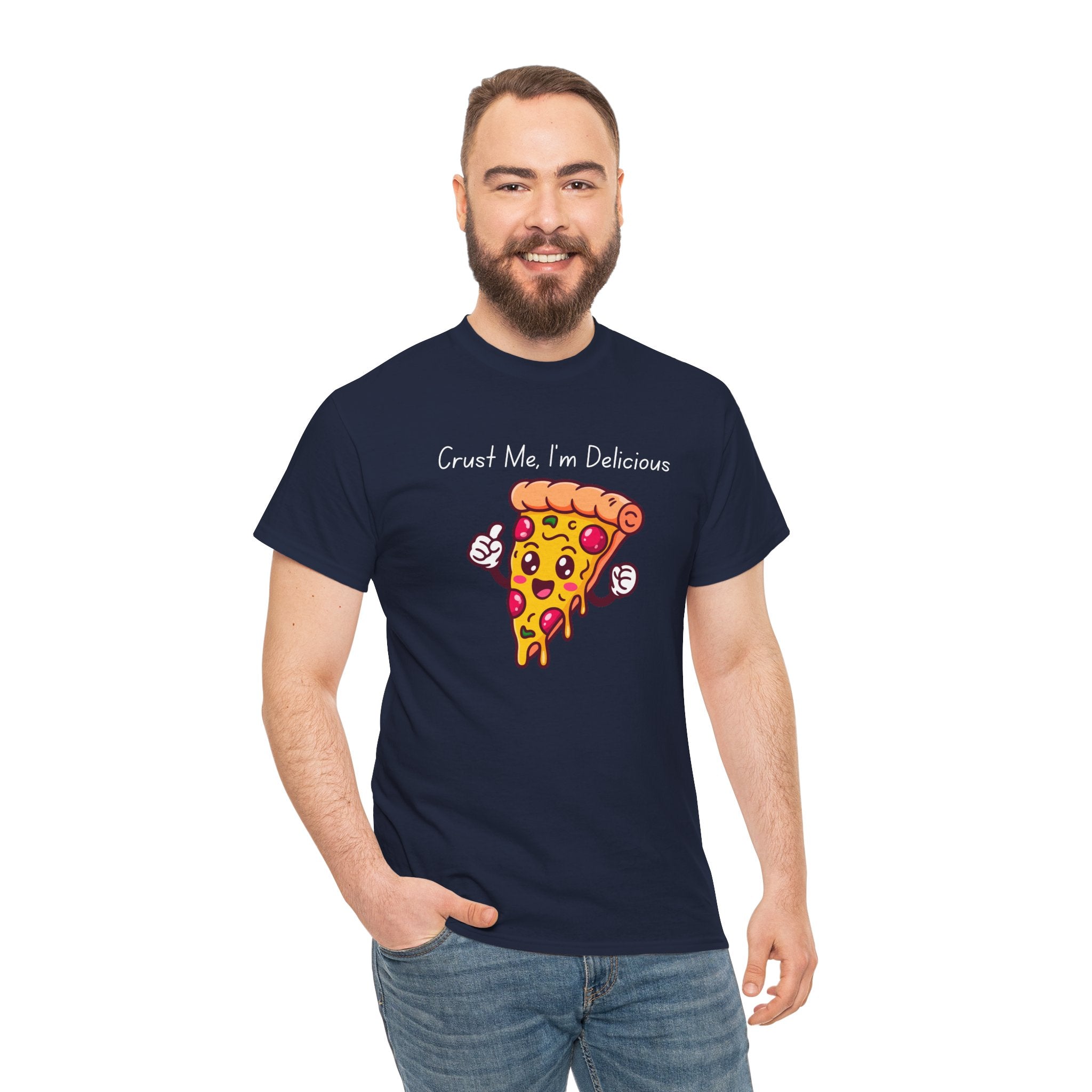 Pizza Slice Tee — "Crust Me, I'm Delicious" Funny Pizza Graphic Shirt