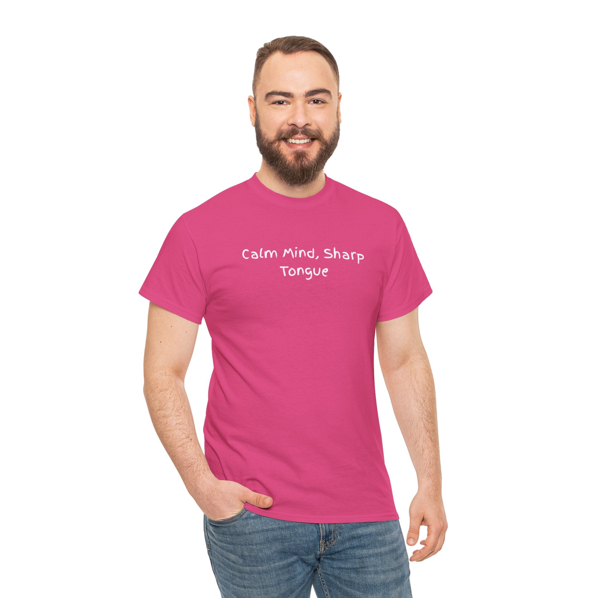 Calm Mind, Sharp Tongue Tee — Minimalist Black Graphic T-Shirt