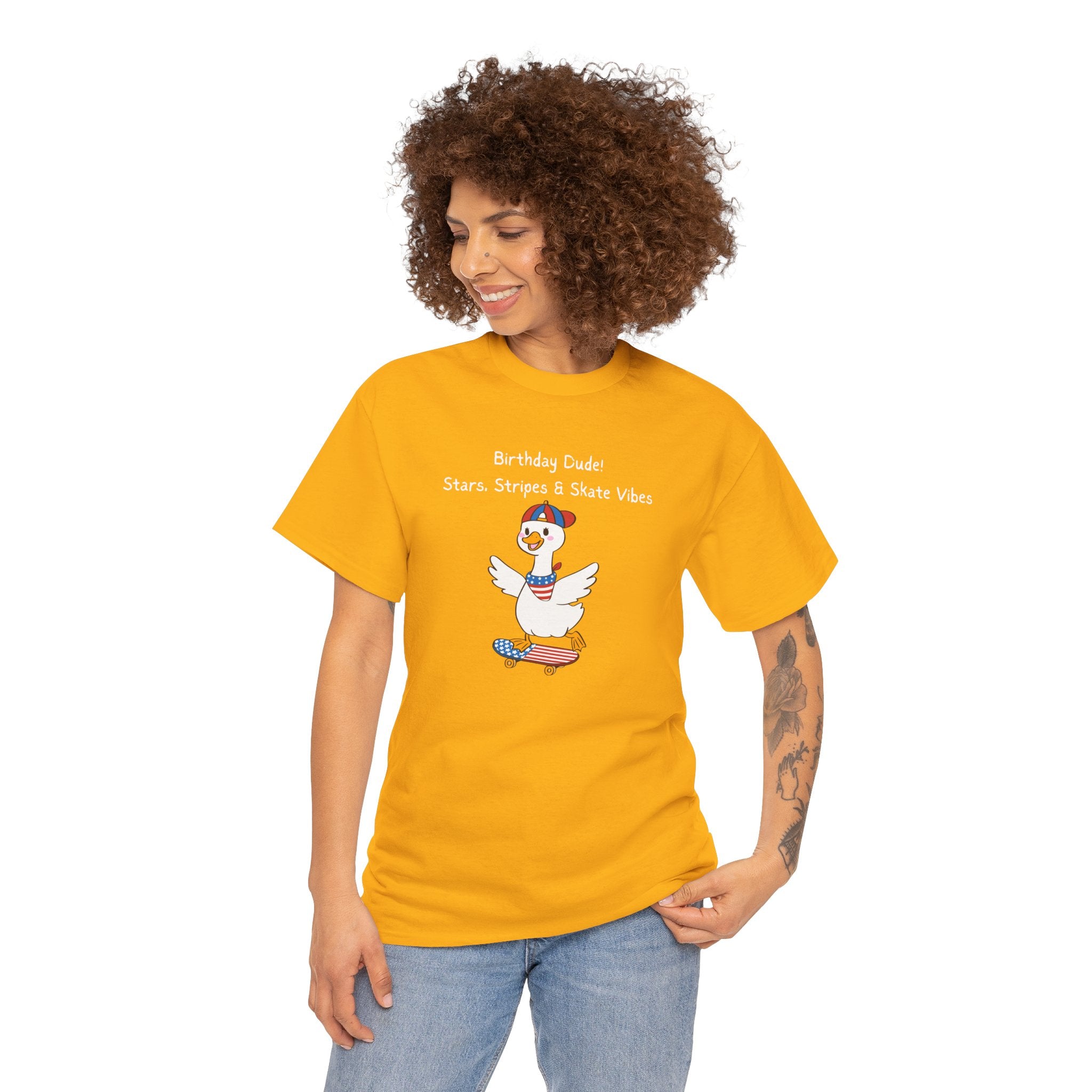Birthday Dude! Stars, Stripes & Skate Vibes Tee