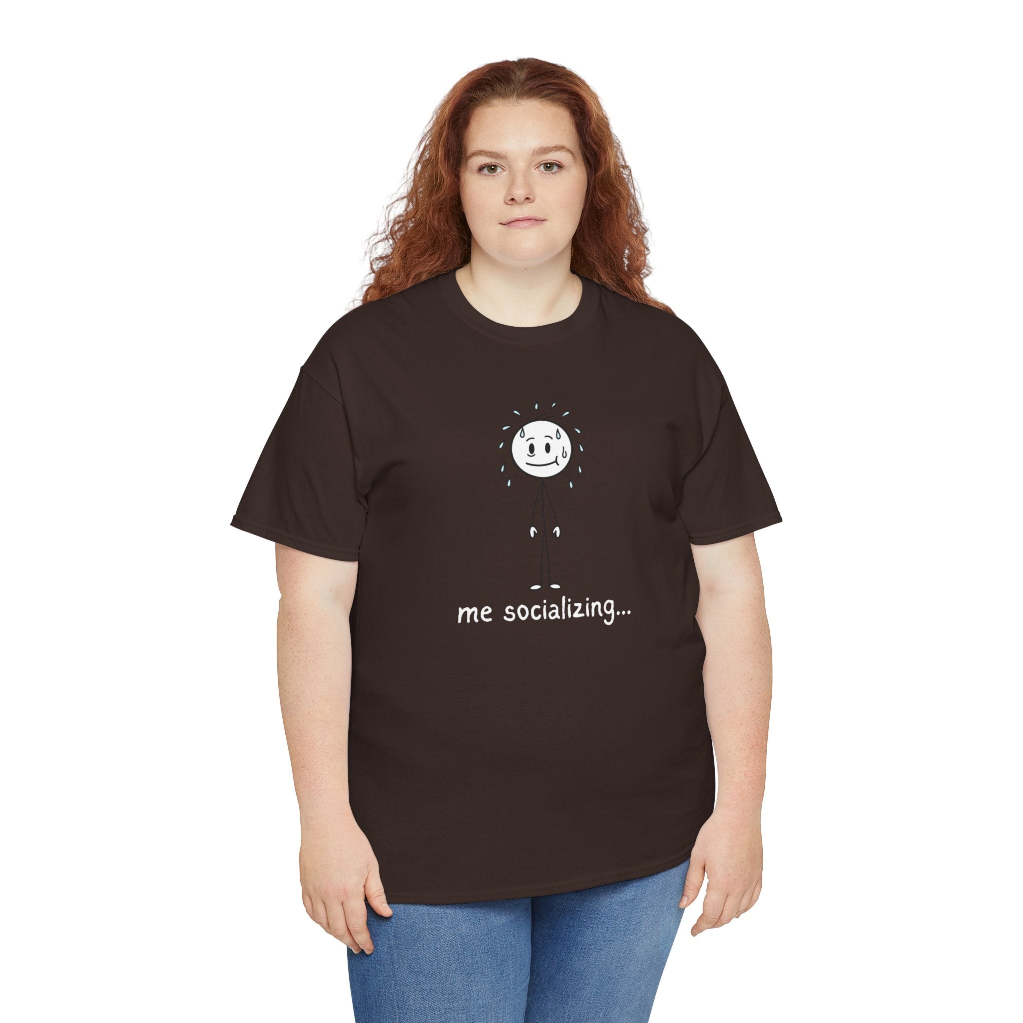Me Socializing T-Shirt — Funny Introvert Stick Figure Tee