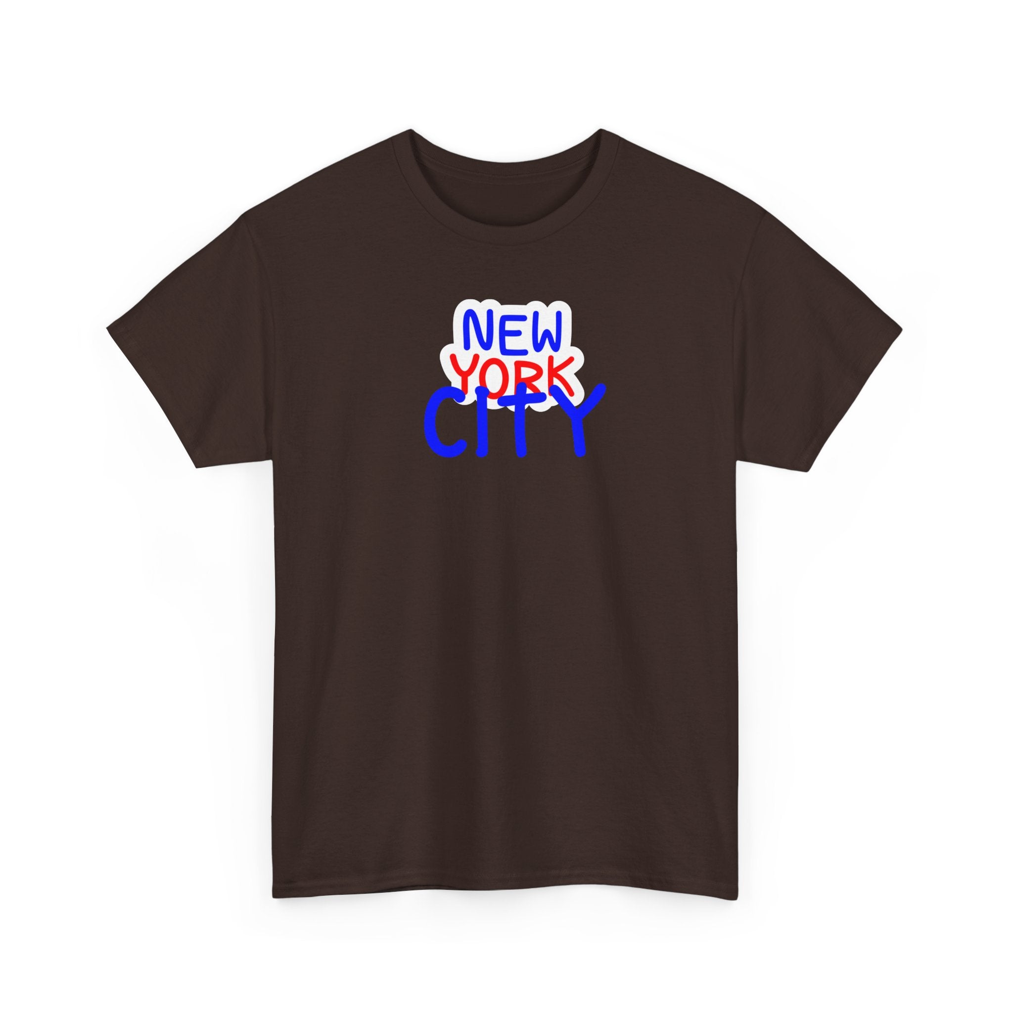 New York City Graphic Tee - Handwritten Red & Blue NYC T-Shirt