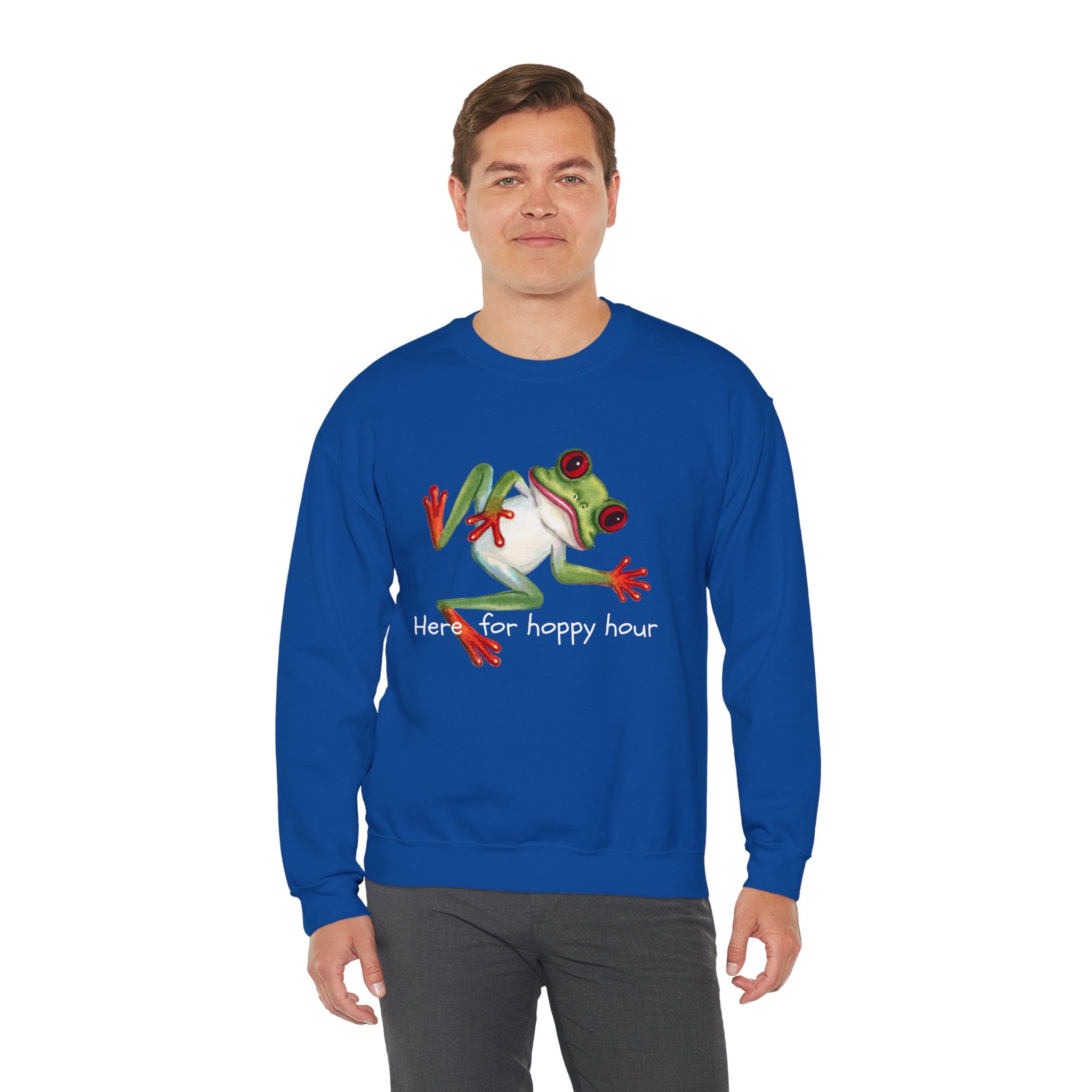 Frog 'Here for Hoppy Hour' Crewneck Sweatshirt