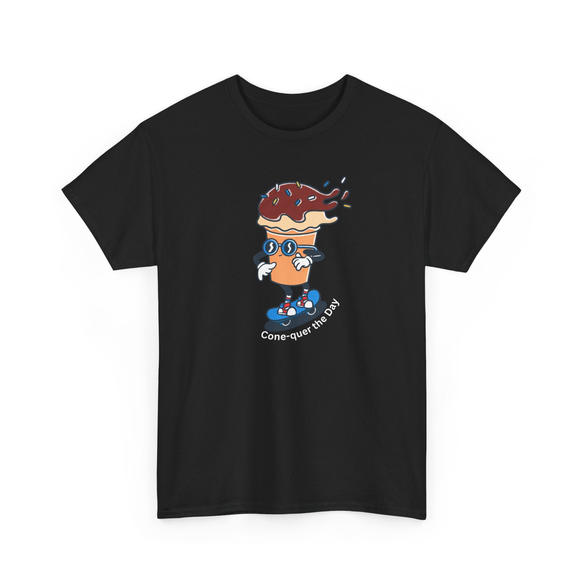 Donut Skateboard Cartoon Tee — "Can’t Stop Me" Graphic T-Shirt