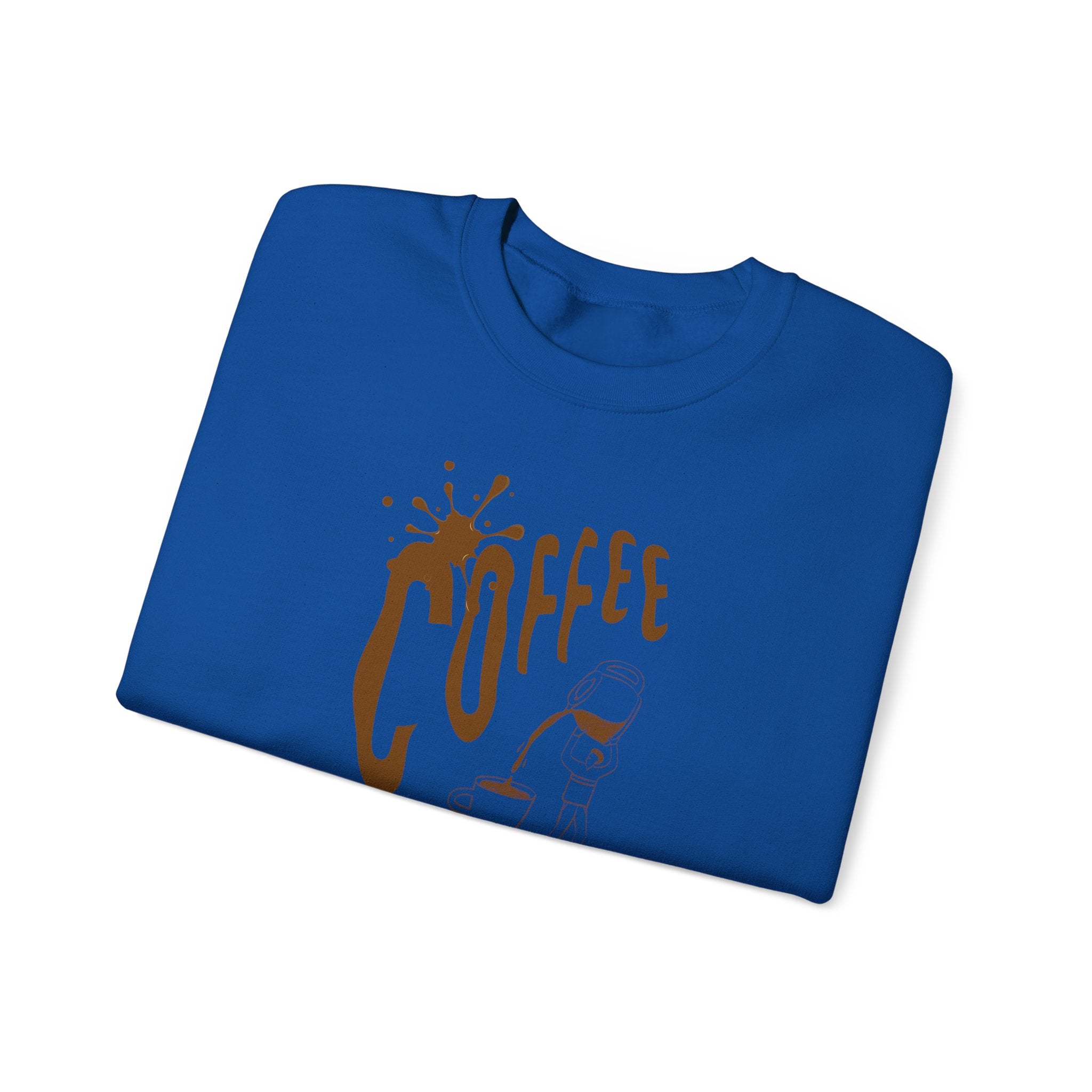 Coffee Lover Crewneck Sweatshirt — Retro Brown Coffee Graphic