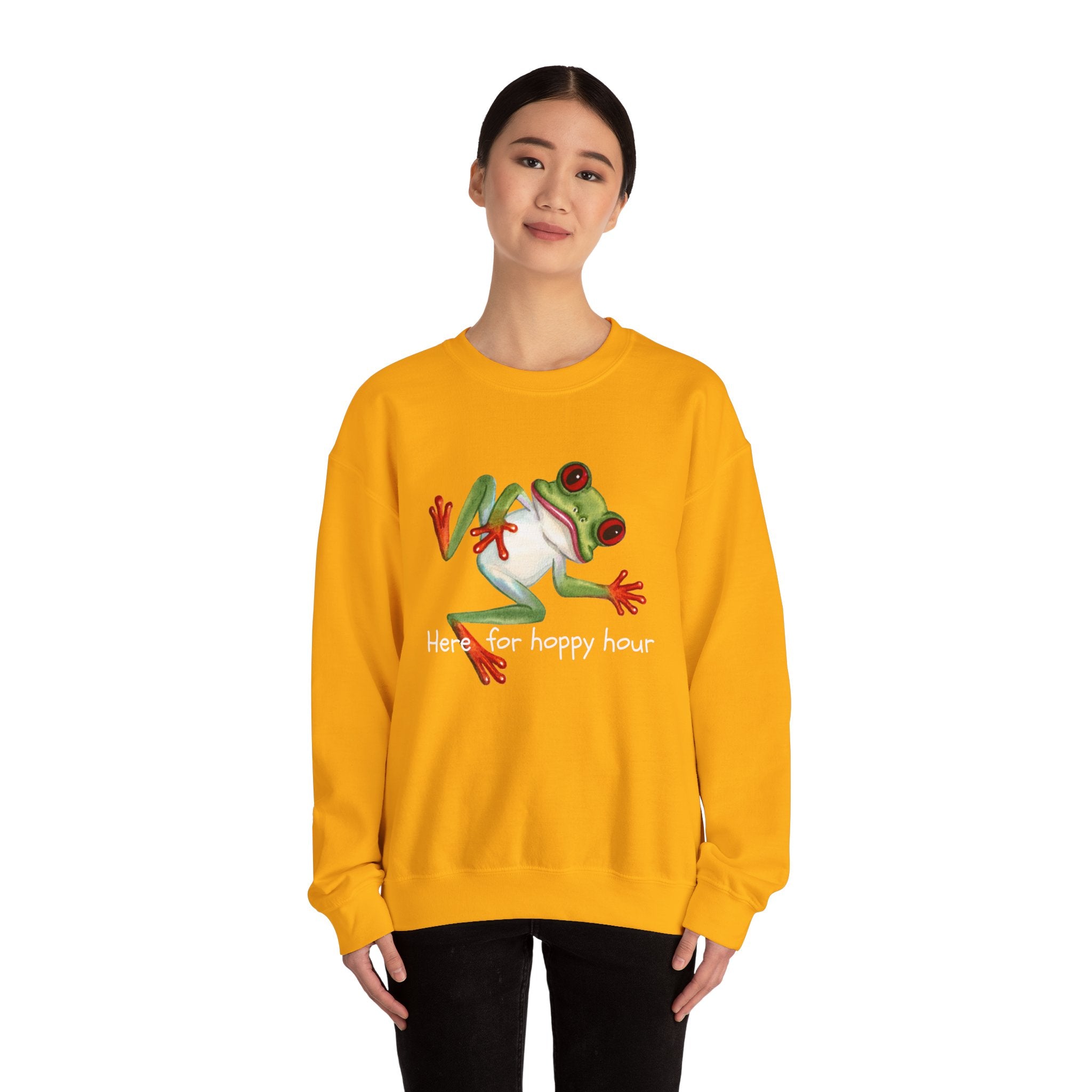 Frog 'Here for Hoppy Hour' Crewneck Sweatshirt