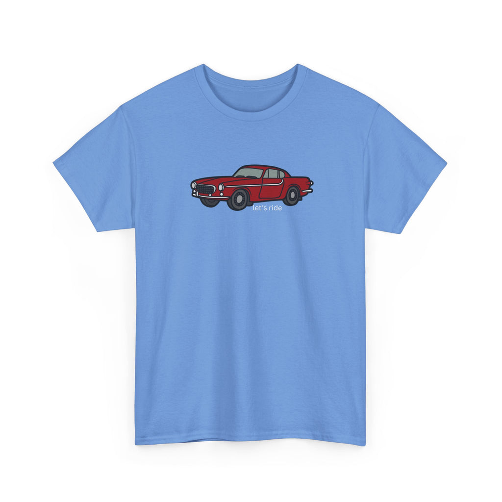 Classic Red Mustang Tee — "let's ride" Vintage Car T-Shirt