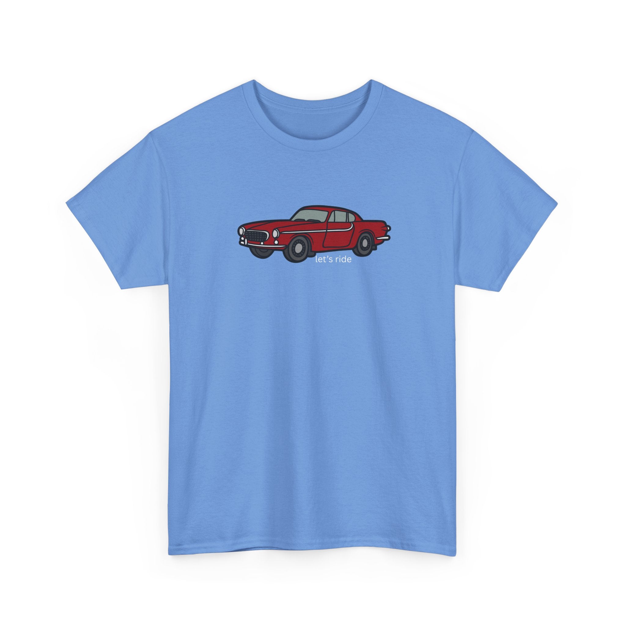 Classic Red Mustang Tee — "let's ride" Vintage Car T-Shirt