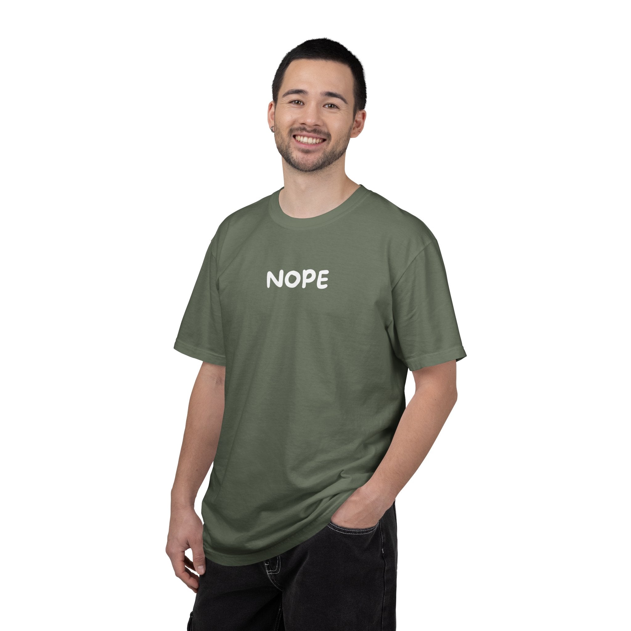 Nope T‑Shirt — Casual Graphic Tee with Bold 'NOPE' Text