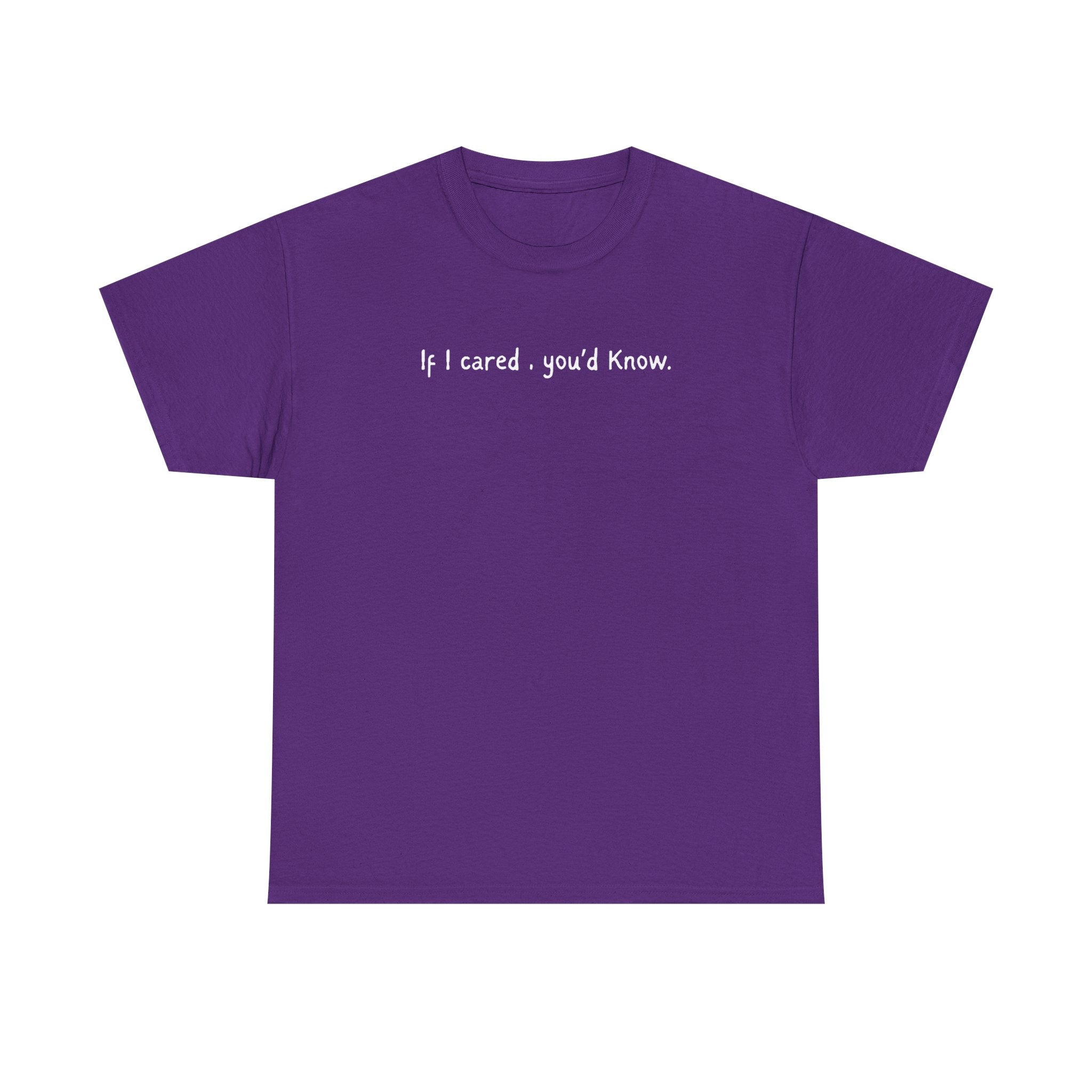 If I Cared You'd Know T-Shirt — Minimalist Sarcastic Graphic Tee