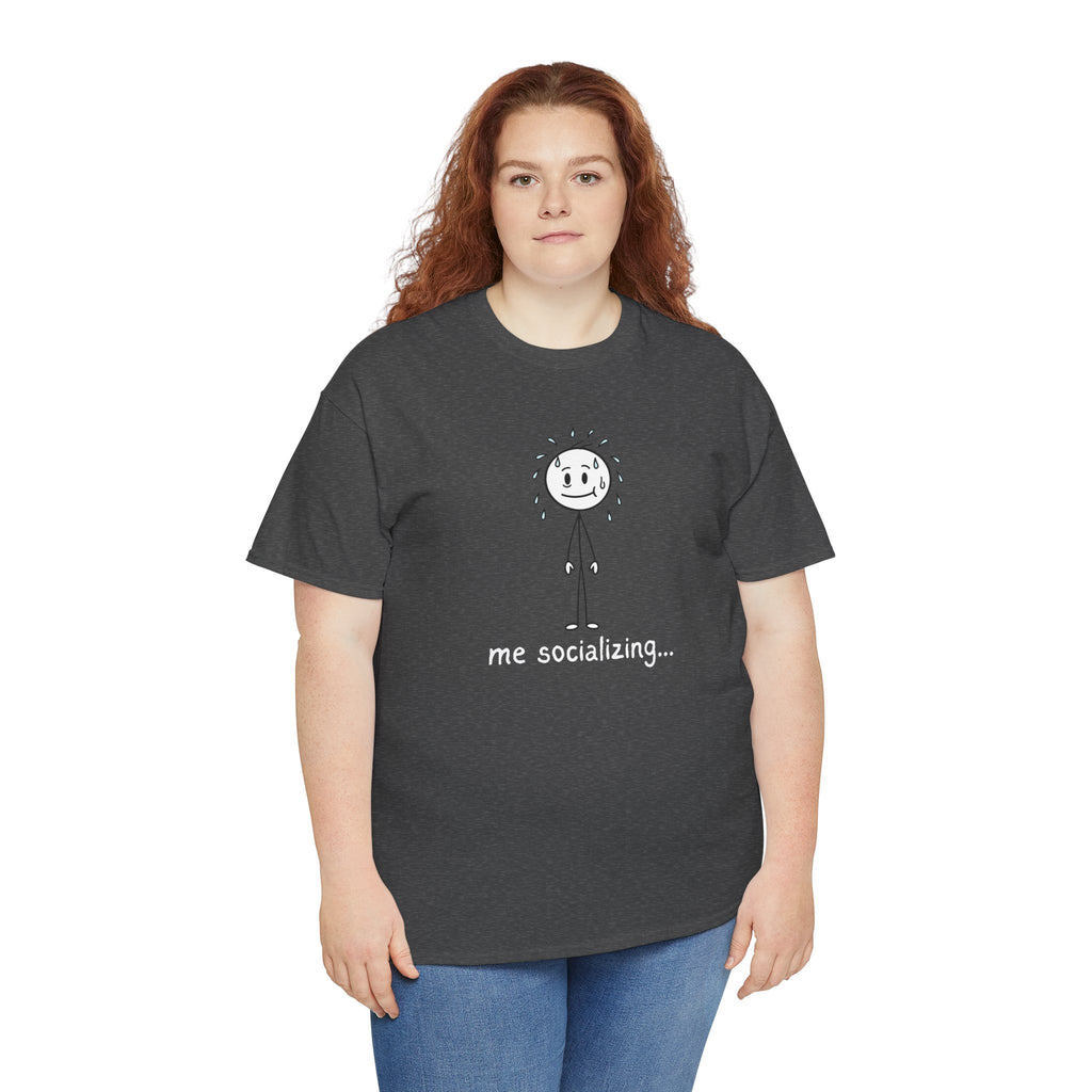 Me Socializing T-Shirt — Funny Introvert Stick Figure Tee