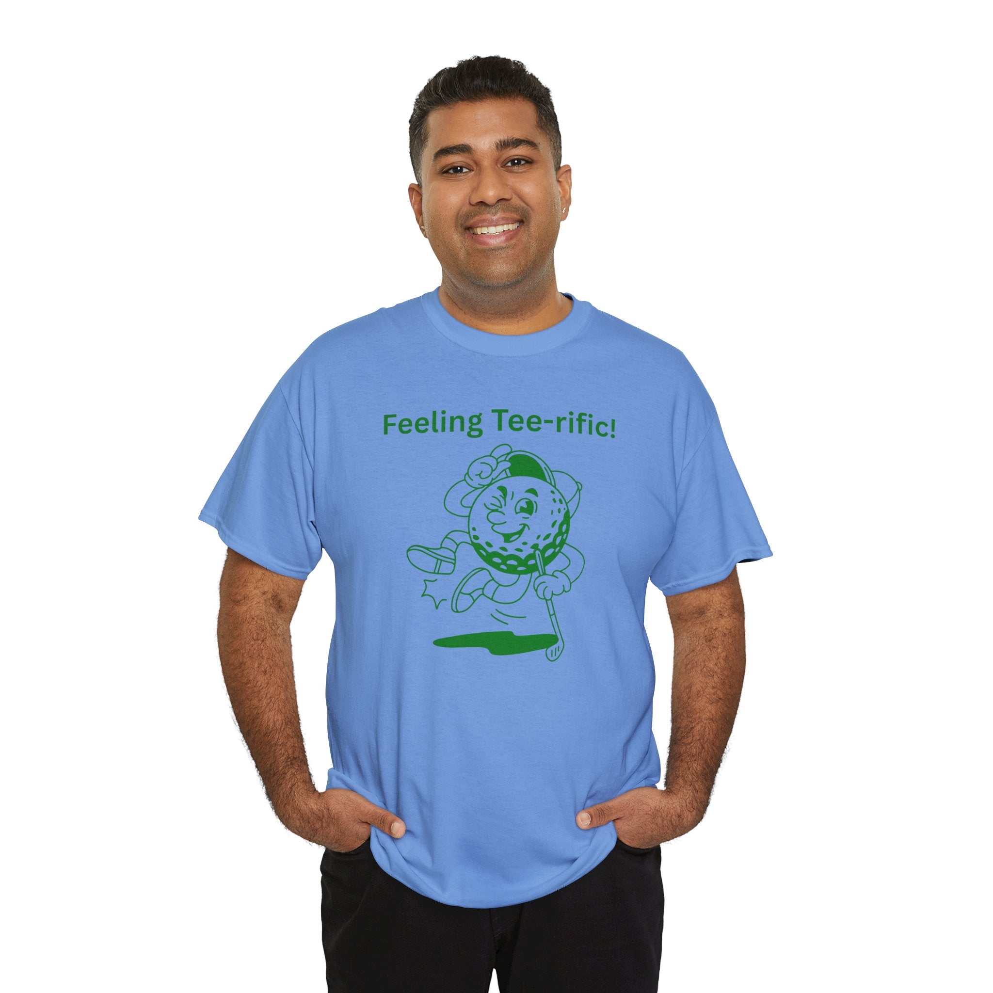 Golf Tee T-Shirt — "Feeling Tee-rific!" Vintage Golf Character Shirt