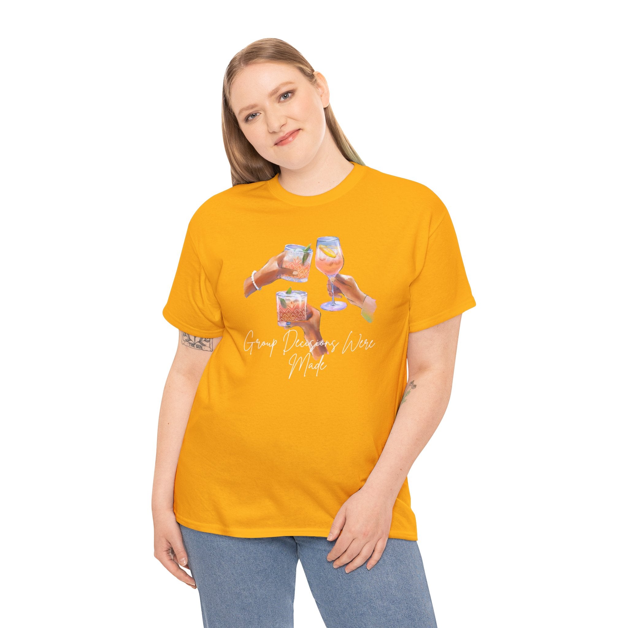 Cheers Wine T-Shirt — "Good Days Are Here" Toast Graphic Tee