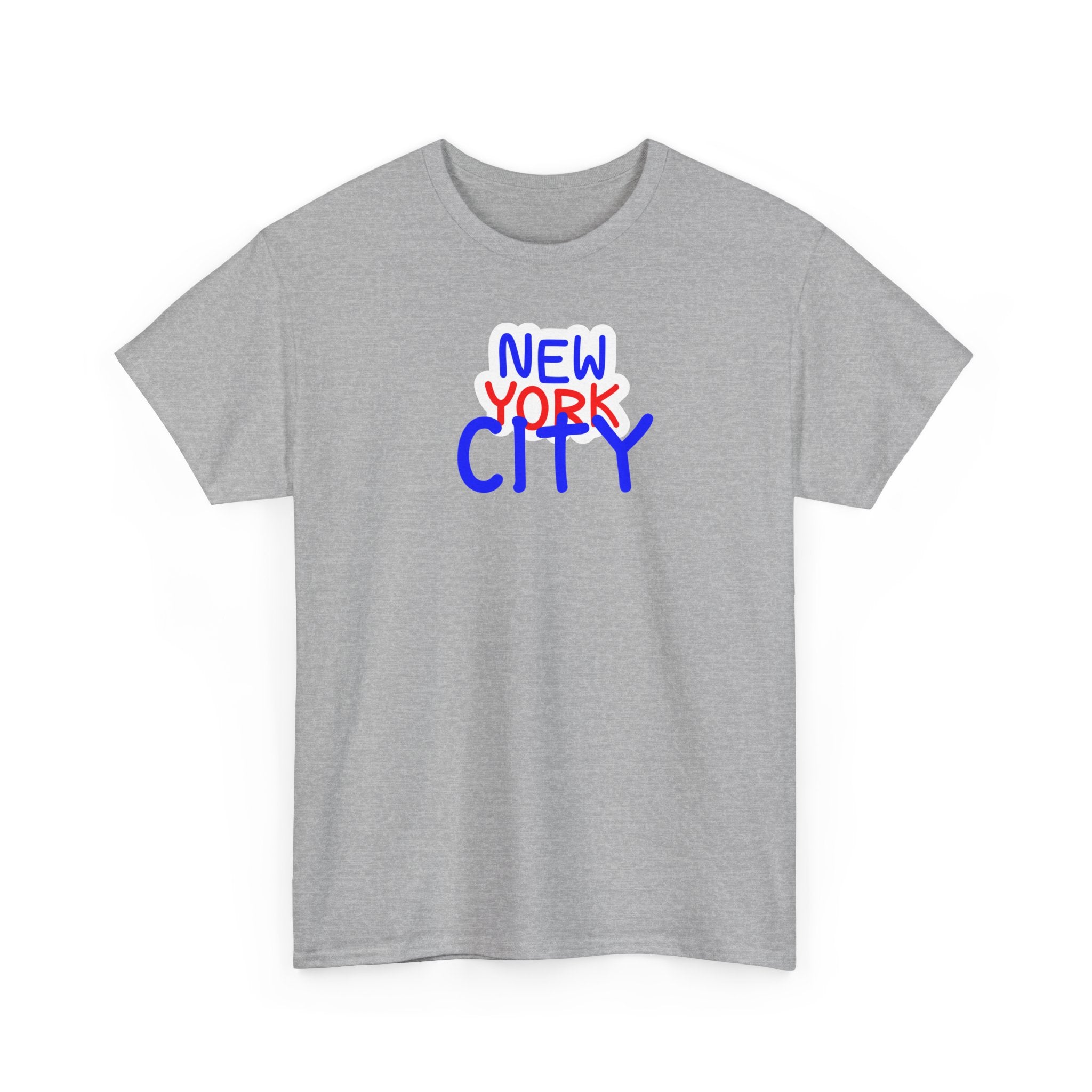 New York City Graphic Tee - Handwritten Red & Blue NYC T-Shirt