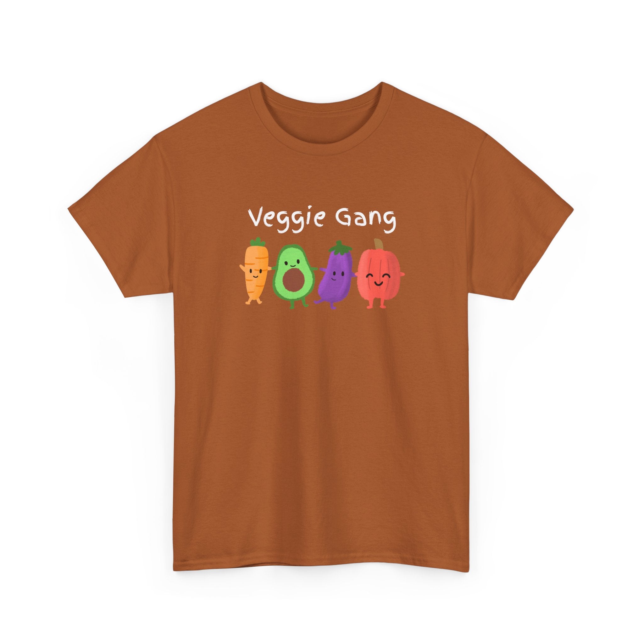 Veggie Gang T-Shirt – Cute Cartoon Avocado, Carrot, Eggplant & Pepper Tee