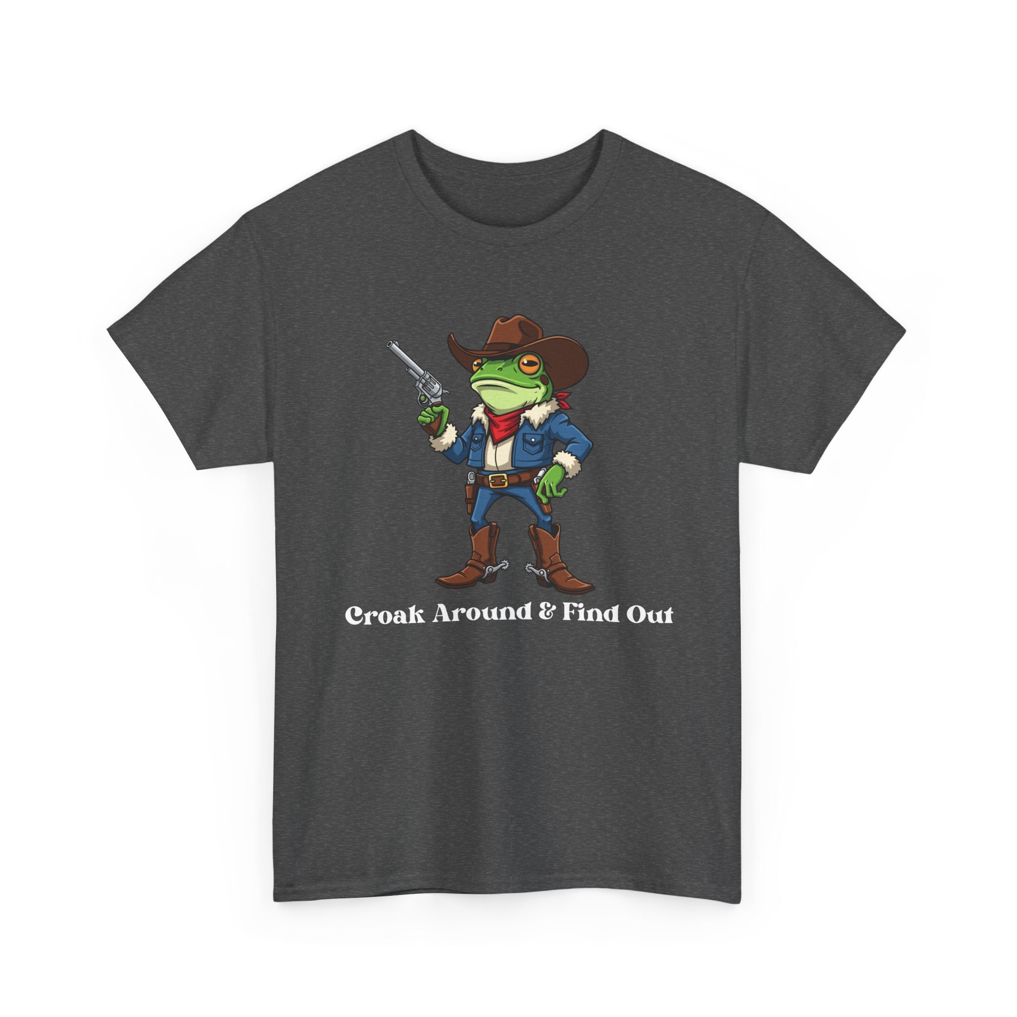 Cowboy Frog T-Shirt - "Croak Around & Find Out" Funny Western Graphic Tee