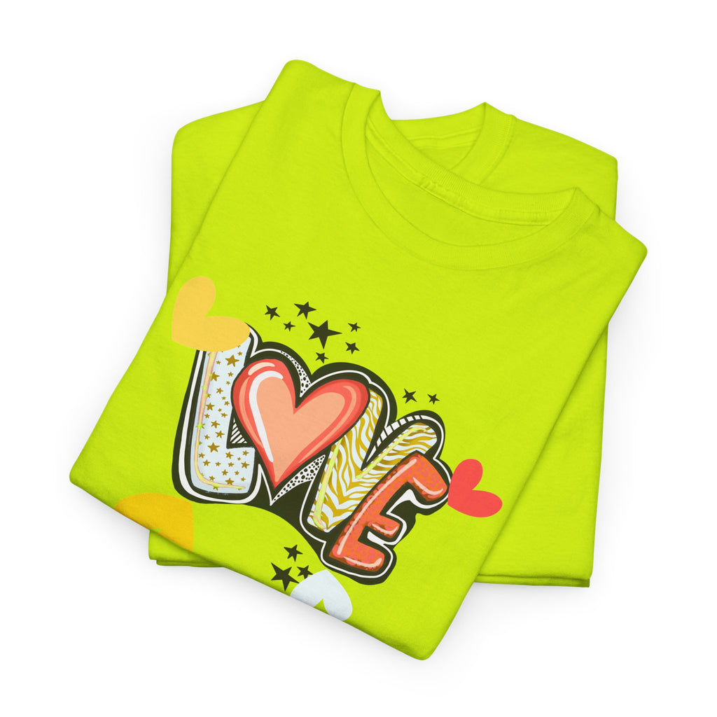 Love Heart Graphic Tee — Retro Doodle "LOVE" Design