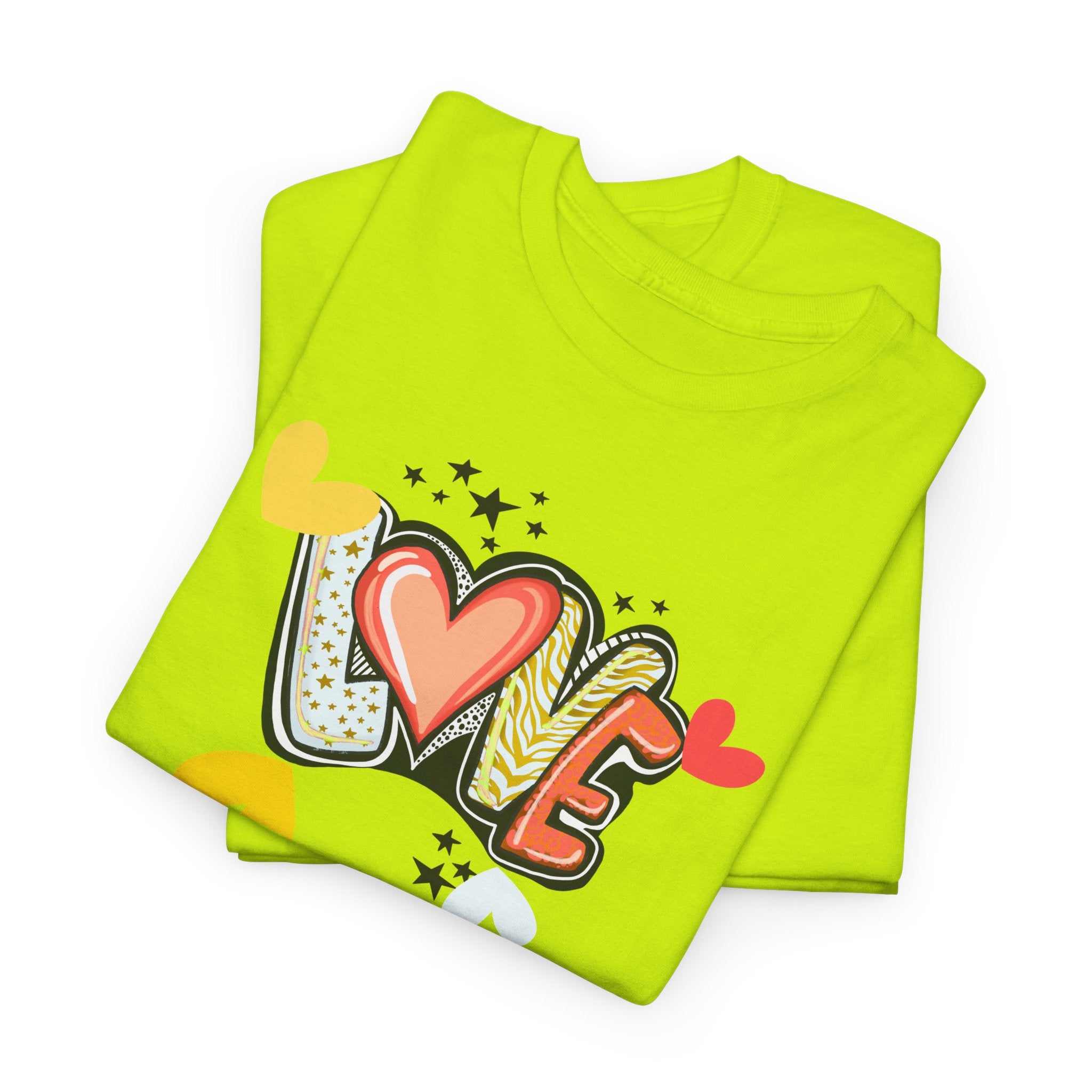 Love Heart Graphic Tee — Retro Doodle "LOVE" Design