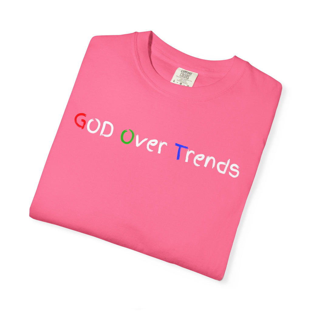 God Over Trends Tee — Retro Colorful Graphic T‑Shirt